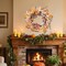 Fall Wreath for Front Door - 22" Autumn Harvest Wreaths Artificial Farmhouse Wreath(Leaves)1"D x 1"W x 1"H